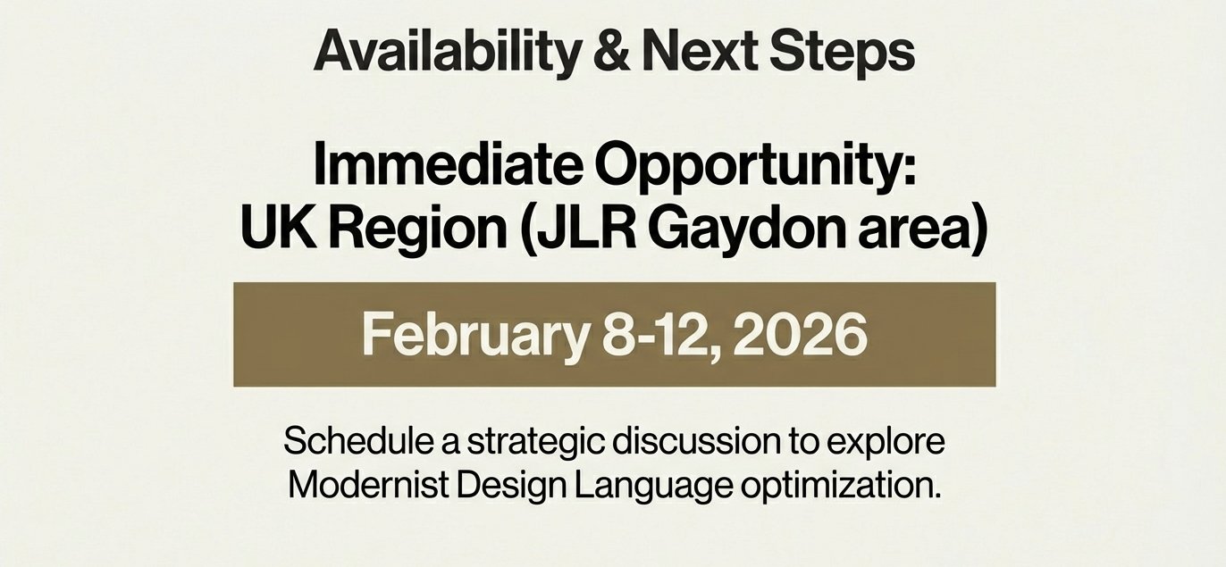 availability-and-next-steps-immediate-opportunit - PSH Design Availability and Next Steps — Immediate Opportunity UK Region JLR Gaydon area February 2026 PSH Design